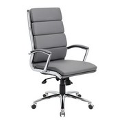 Boss Executive CaressoftPlus Chair with Metal Chrome Finish in Grey, B9471-GY