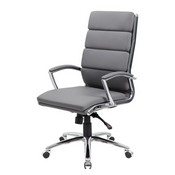 Boss Executive CaressoftPlus Chair with Metal Chrome Finish in Grey, B9471-GY