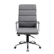 Boss Executive CaressoftPlus Chair with Metal Chrome Finish in Grey, B9471-GY