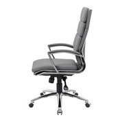 Boss Executive CaressoftPlus Chair with Metal Chrome Finish in Grey, B9471-GY