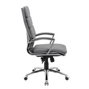 Boss Executive CaressoftPlus Chair with Metal Chrome Finish in Grey, B9471-GY
