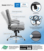 Boss Executive CaressoftPlus Chair with Metal Chrome Finish in Grey, B9471-GY