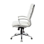 Boss Executive CaressoftPlus Chair with Metal Chrome Finish in White, B9471-WT