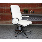 Boss Executive CaressoftPlus Chair with Metal Chrome Finish in White, B9471-WT