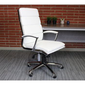 Boss Executive CaressoftPlus Chair with Metal Chrome Finish in White, B9471-WT