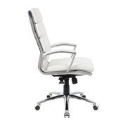 Boss Executive CaressoftPlus Chair with Metal Chrome Finish in White, B9471-WT