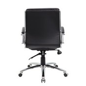 Boss Executive CaressoftPlus Chair with Metal Chrome Finish - Mid Back in Black, B9476-BK
