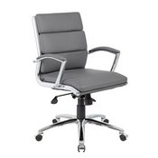 Boss Executive CaressoftPlus Chair with Metal Chrome Finish - Mid Back in Grey, B9476-GY
