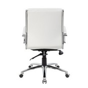 Boss Executive CaressoftPlus Chair with Metal Chrome Finish - Mid Back in White, B9476-WT