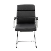 Boss Executive CaressoftPlus Chair with Metal Chrome Finish - Guest Chair in Black, B9479-BK