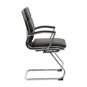 Boss Executive CaressoftPlus Chair with Metal Chrome Finish - Guest Chair in Black, B9479-BK