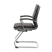 Boss Executive CaressoftPlus Chair with Metal Chrome Finish - Guest Chair in Black, B9479-BK