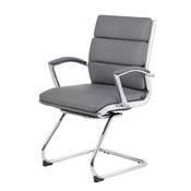 Boss Executive CaressoftPlus Chair with Metal Chrome Finish - Guest Chair in Grey, B9479-GY