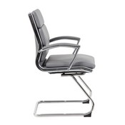 Boss Executive CaressoftPlus Chair with Metal Chrome Finish - Guest Chair in Grey, B9479-GY