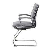 Boss Executive CaressoftPlus Chair with Metal Chrome Finish - Guest Chair in Grey, B9479-GY