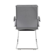Boss Executive CaressoftPlus Chair with Metal Chrome Finish - Guest Chair in Grey, B9479-GY