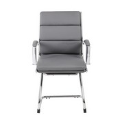 Boss Executive CaressoftPlus Chair with Metal Chrome Finish - Guest Chair in Grey, B9479-GY
