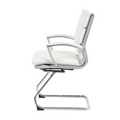 Boss Executive CaressoftPlus Chair with Metal Chrome Finish - Guest Chair in White, B9479-WT