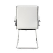 Boss Executive CaressoftPlus Chair with Metal Chrome Finish - Guest Chair in White, B9479-WT