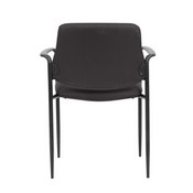 Boss Square Back Diamond Stacking Chair W/Arm In Black, B9503-BK