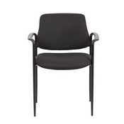 Boss Square Back Diamond Stacking Chair W/Arm In Black, B9503-BK