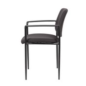 Boss Square Back Diamond Stacking Chair W/Arm In Black, B9503-BK