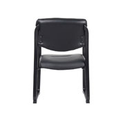 Boss Leather Sled Base Side Chair W/ Arms, B9519