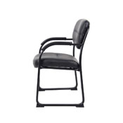 Boss Leather Sled Base Side Chair W/ Arms, B9519