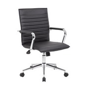 Boss Black Vinyl Hospitality Chair, B9533C-BK