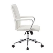Boss White Vinyl Hospitality Chair, B9533C-WT