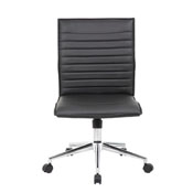 Boss Black Vinyl Armless Hospitality Chair, B9534C-BK