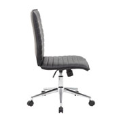 Boss Black Vinyl Armless Hospitality Chair, B9534C-BK