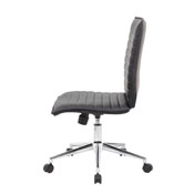 Boss Black Vinyl Armless Hospitality Chair, B9534C-BK