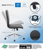 Boss Black Vinyl Armless Hospitality Chair, B9534C-BK