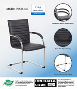 Boss Chrome Frame, Black Vinyl Side Chair, 2 pack, B9536-BK-2