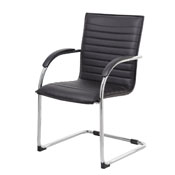 Boss Chrome Frame, Black Vinyl Side Chair, 2 pack, B9536-BK-2
