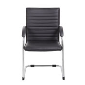 Boss Chrome Frame, Black Vinyl Side Chair, 2 pack, B9536-BK-2