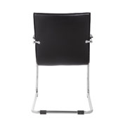 Boss Chrome Frame, Black Vinyl Side Chair, 2 pack, B9536-BK-2