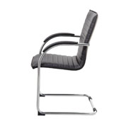 Boss Chrome Frame, Black Vinyl Side Chair, 2 pack, B9536-BK-2
