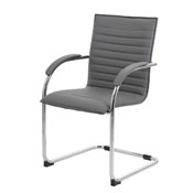 Boss Chrome Frame, Grey Vinyl Side Chair, 2 pack, B9536-GY-2