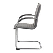 Boss Chrome Frame, Grey Vinyl Side Chair, 2 pack, B9536-GY-2