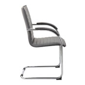 Boss Chrome Frame, Grey Vinyl Side Chair, 2 pack, B9536-GY-2