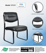 MID-BACK LEATHERPLUS POKER CHAIR SLED BASE NO ARM, B9539