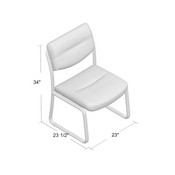 MID-BACK LEATHERPLUS POKER CHAIR SLED BASE NO ARM, B9539
