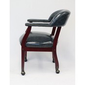 Boss Captain's guest, accent or dining chair in Blue Vinyl W/ Casters, B9545-BE