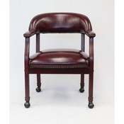 Boss Captain's guest, accent or dining chair in Burgundy Vinyl W/ Casters, B9545-BY