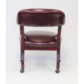 Boss Captain's guest, accent or dining chair in Burgundy Vinyl W/ Casters, B9545-BY