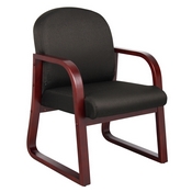 Boss Mahogany Frame guest, accent or dining chair In Black Fabric, B9570-BK