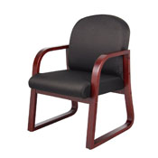 Boss Mahogany Frame guest, accent or dining chair In Black Fabric, B9570-BK