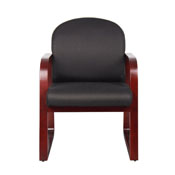 Boss Mahogany Frame guest, accent or dining chair In Black Fabric, B9570-BK